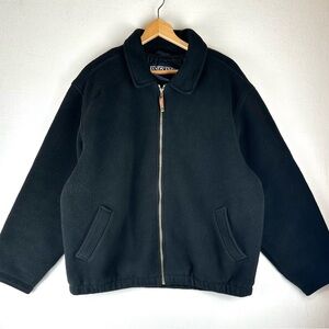 Lands End Men's Fleece Polartec Zip Up Quilt Lined Jacket Winter Outdoor